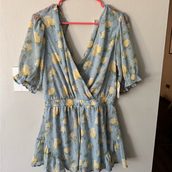 Altar'd State Blue and Yellow Floral Dress - Picture 1 of 2